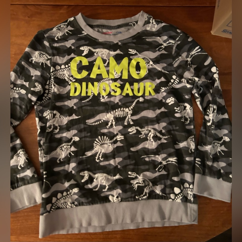 Everyday Coccodrillo Camo Dinosaur sweatshirt boy size 10.